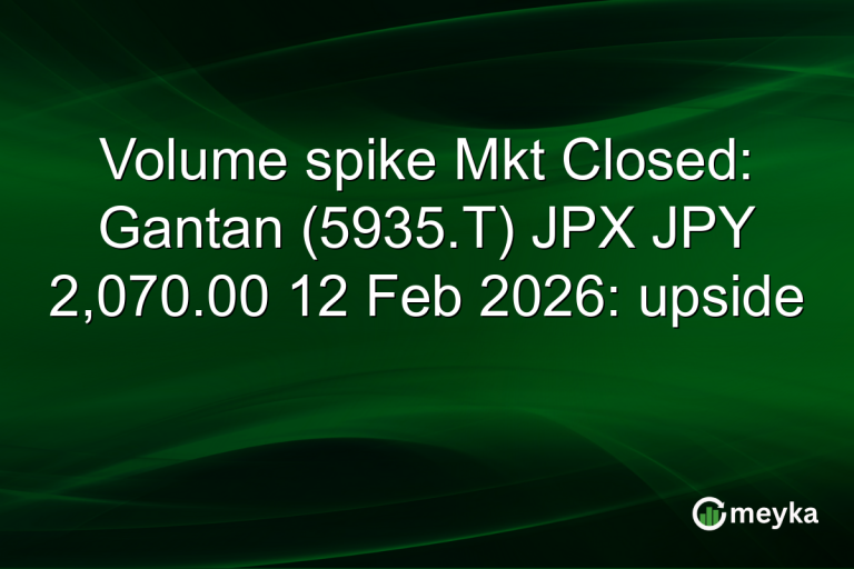 Volume spike Mkt Closed: Gantan (5935.T) JPX JPY 2,070.00 12 Feb 2026: upside
