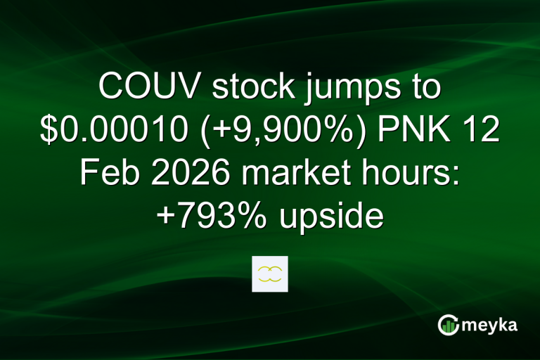 COUV stock jumps to $0.00010 (+9,900%) PNK 12 Feb 2026 market hours: +793% upside
