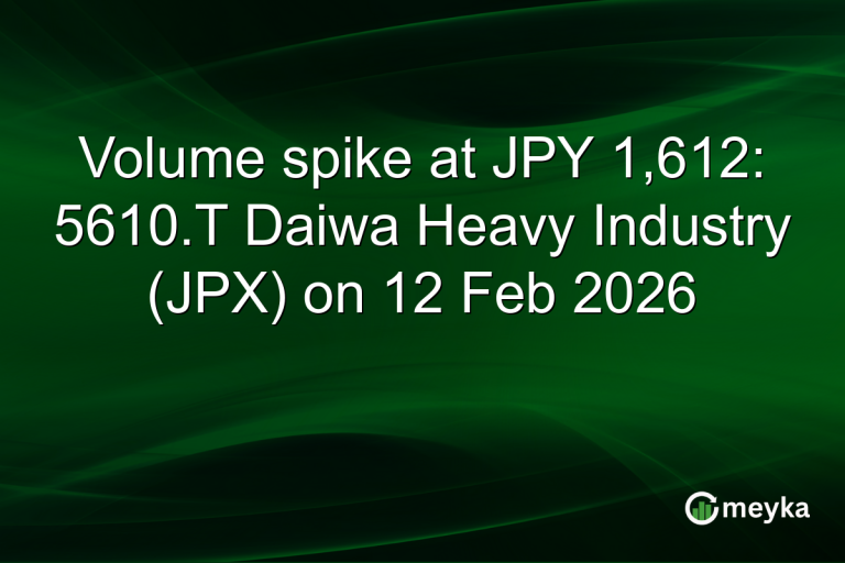 Volume spike at JPY 1,612: 5610.T Daiwa Heavy Industry (JPX) on 12 Feb 2026