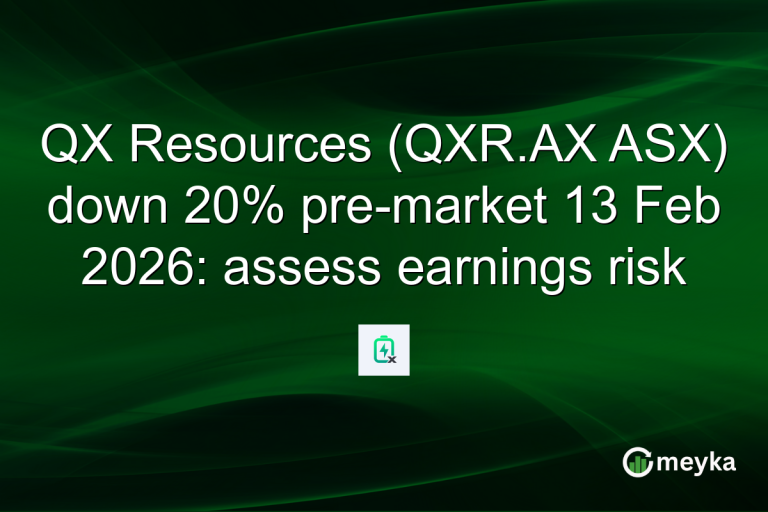 QX Resources (QXR.AX ASX) down 20% pre-market 13 Feb 2026: assess earnings risk