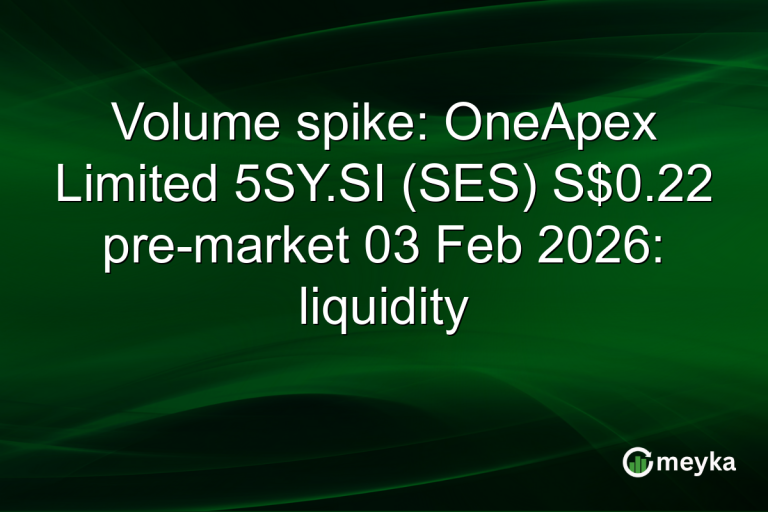 Volume spike: OneApex Limited 5SY.SI (SES) S$0.22 pre-market 03 Feb 2026: liquidity