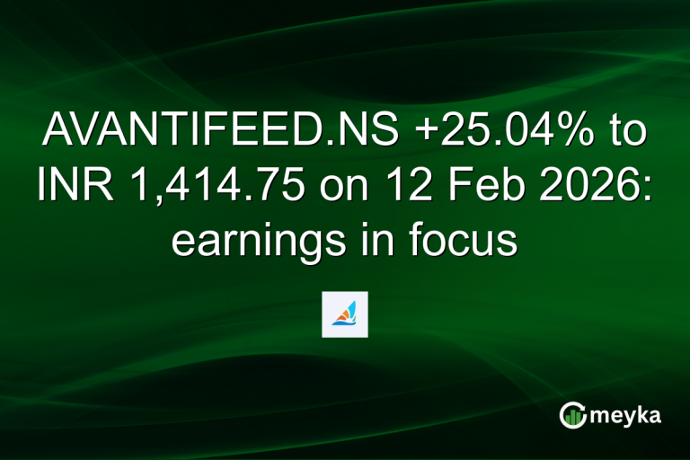 AVANTIFEED.NS +25.04% to INR 1,414.75 on 12 Feb 2026: earnings in focus