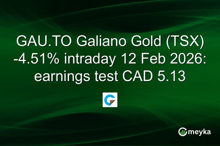 GAU.TO Galiano Gold (TSX) -4.51% intraday 12 Feb 2026: earnings test CAD 5.13