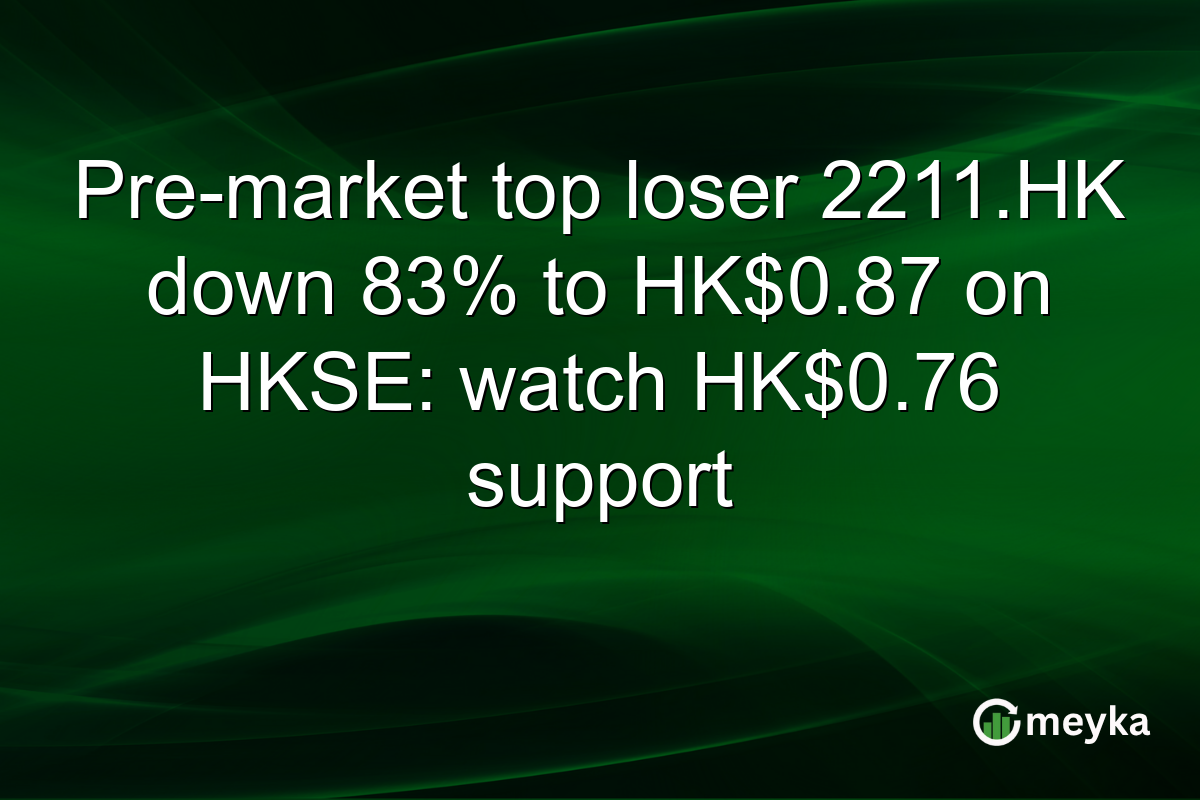 Pre-market top loser 2211.HK down 83% to HK$0.87 on HKSE: watch HK$0.76 support