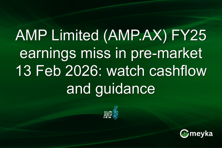 AMP Limited (AMP.AX) FY25 earnings miss in pre-market 13 Feb 2026: watch cashflow and guidance