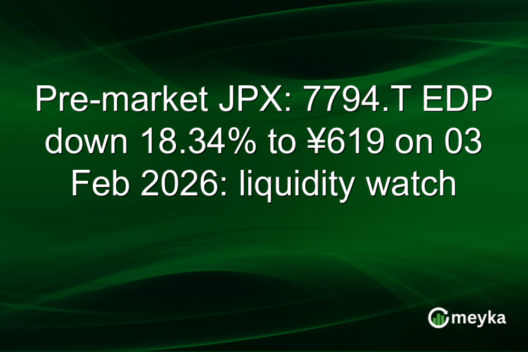 Pre-market JPX: 7794.T EDP down 18.34% to ¥619 on 03 Feb 2026: liquidity watch