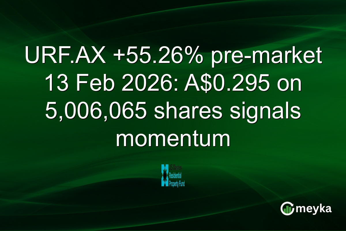 URF.AX +55.26% pre-market 13 Feb 2026: A$0.295 on 5,006,065 shares signals momentum