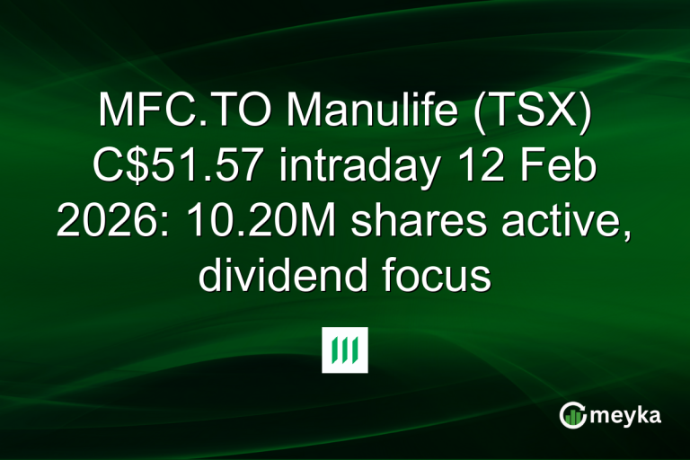 MFC.TO Manulife (TSX) C$51.57 intraday 12 Feb 2026: 10.20M shares active, dividend focus