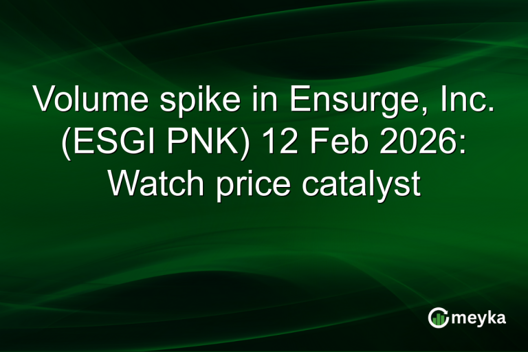 Volume spike in Ensurge, Inc. (ESGI PNK) 12 Feb 2026: Watch price catalyst