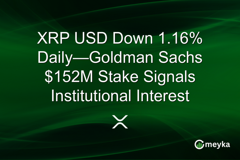 XRP USD Down 1.16% Daily—Goldman Sachs $152M Stake Signals Institutional Interest