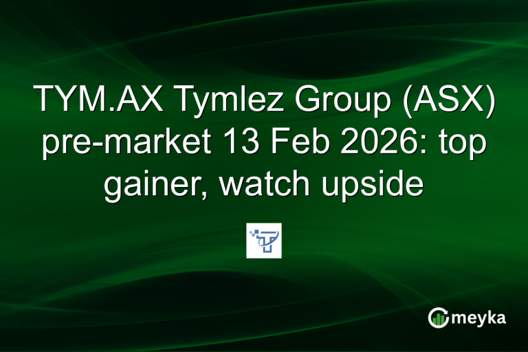 TYM.AX Tymlez Group (ASX) pre-market 13 Feb 2026: top gainer, watch upside