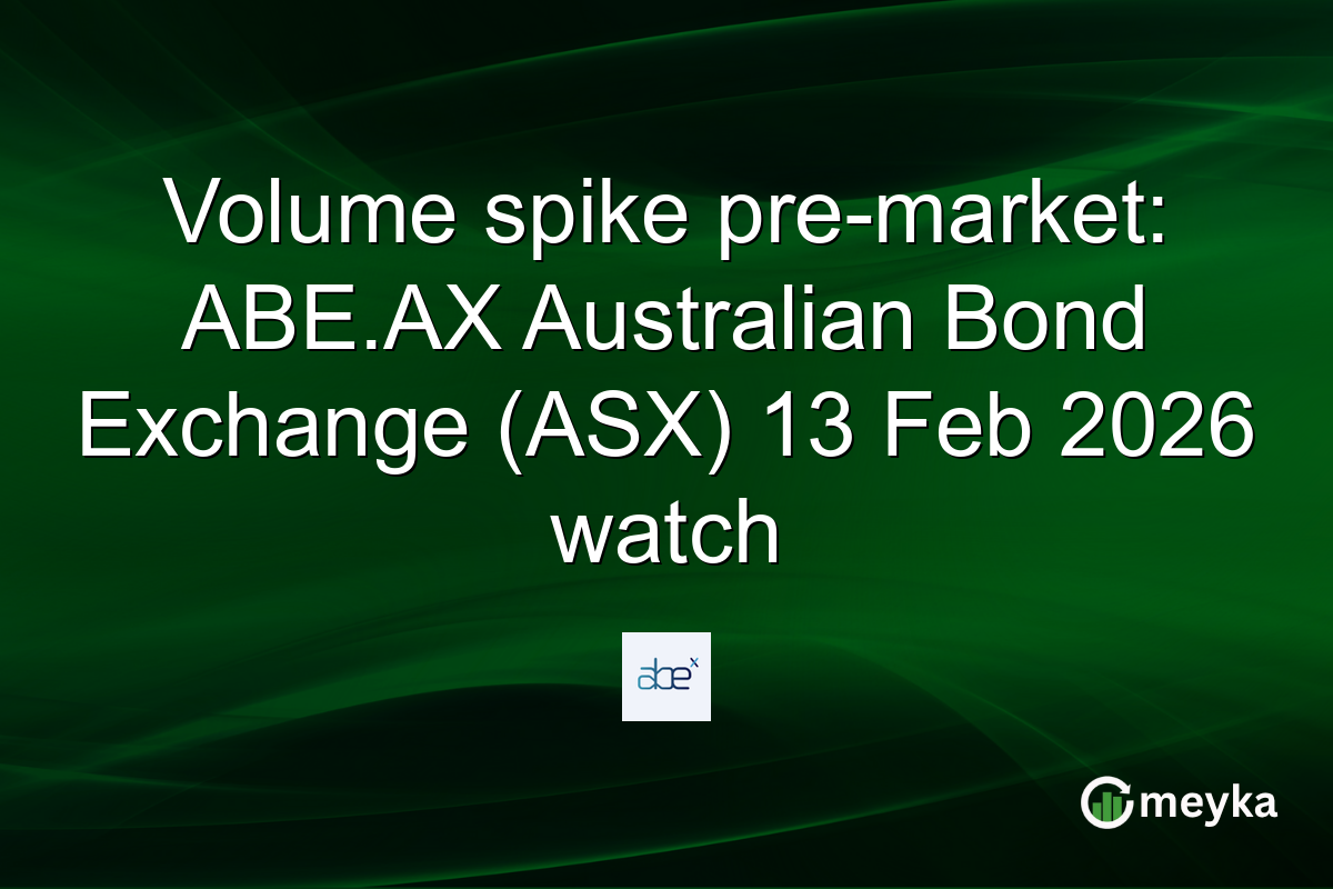 Volume spike pre-market: ABE.AX Australian Bond Exchange (ASX) 13 Feb 2026 watch