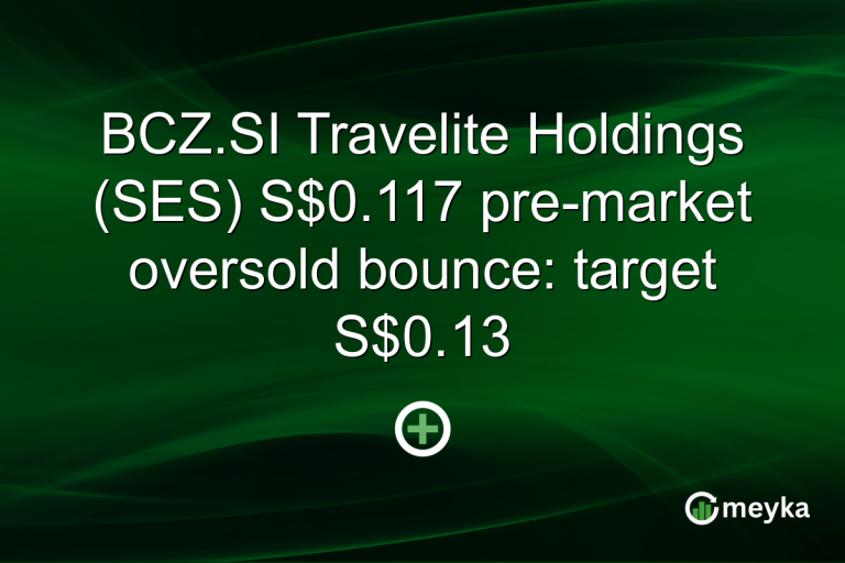 BCZ.SI Travelite Holdings (SES) S$0.117 pre-market oversold bounce: target S$0.13
