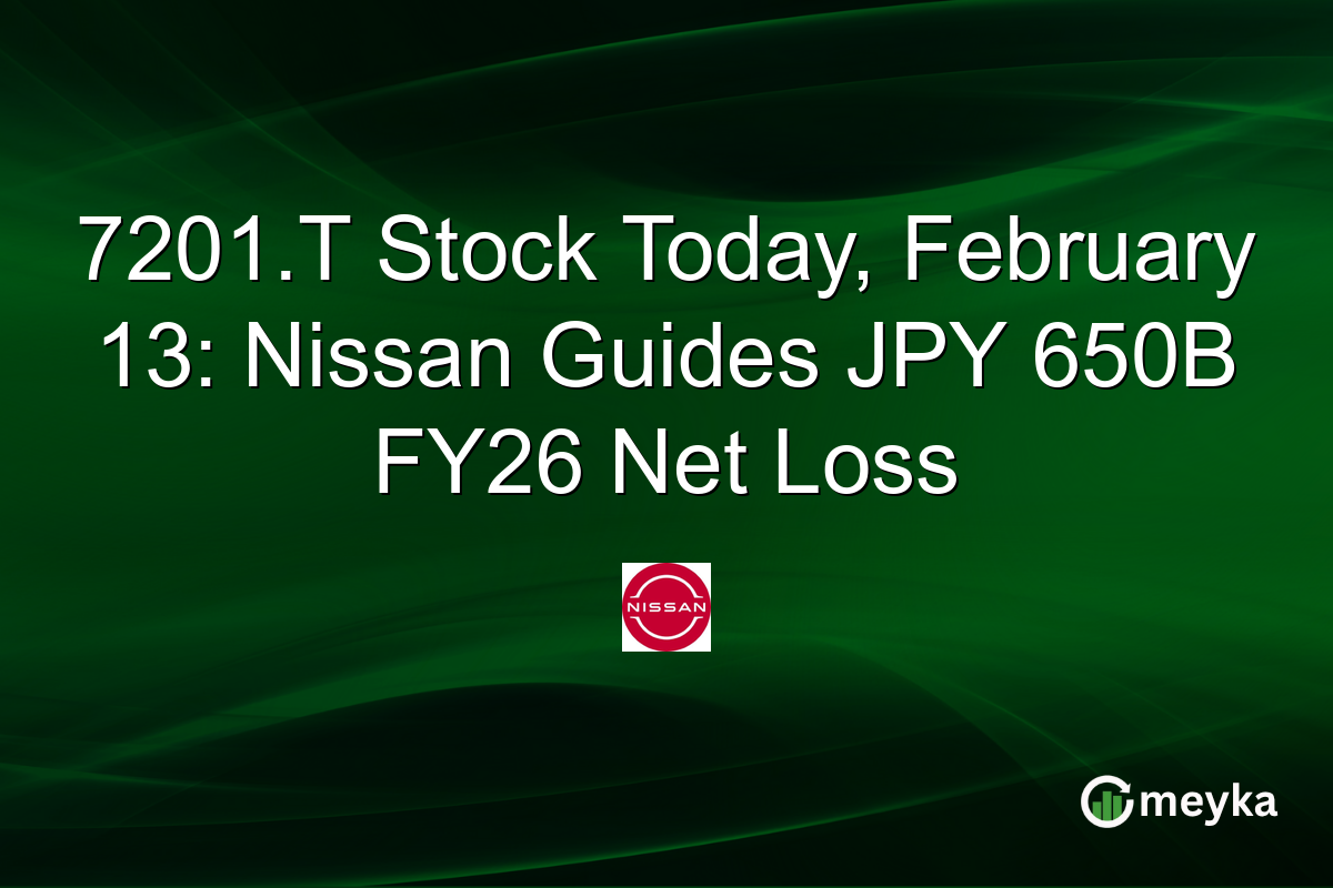 7201.T Stock Today, February 13: Nissan Guides JPY 650B FY26 Net Loss