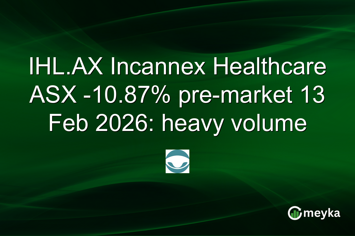 IHL.AX Incannex Healthcare ASX -10.87% pre-market 13 Feb 2026: heavy volume