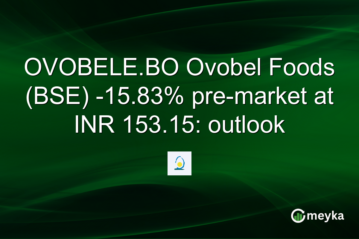 OVOBELE.BO Ovobel Foods (BSE) -15.83% pre-market at INR 153.15: outlook