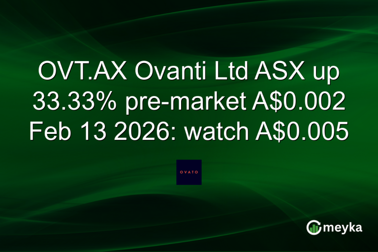 OVT.AX Ovanti Ltd ASX up 33.33% pre-market A$0.002 Feb 13 2026: watch A$0.005