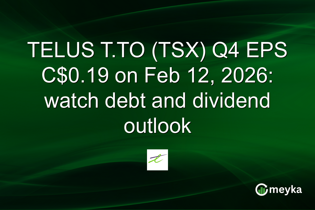TELUS T.TO (TSX) Q4 EPS C$0.19 on Feb 12, 2026: watch debt and dividend outlook