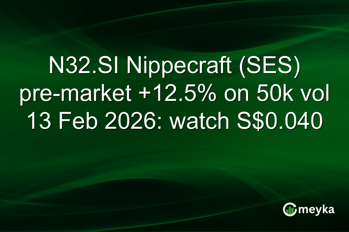 N32.SI Nippecraft (SES) pre-market +12.5% on 50k vol 13 Feb 2026: watch S$0.040