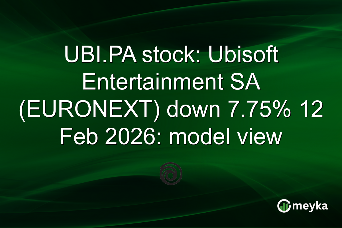UBI.PA stock: Ubisoft Entertainment SA (EURONEXT) down 7.75% 12 Feb 2026: model view