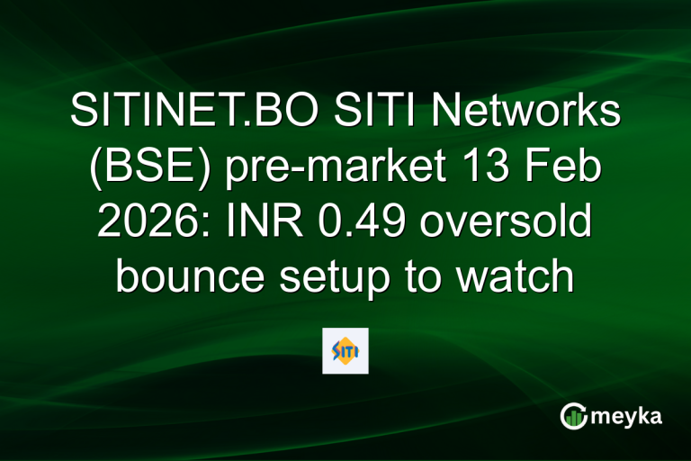 SITINET.BO SITI Networks (BSE) pre-market 13 Feb 2026: INR 0.49 oversold bounce setup to watch