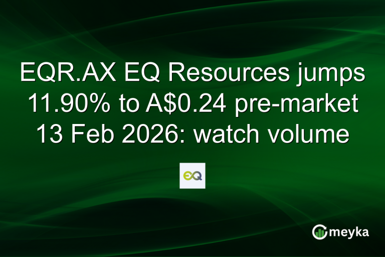 EQR.AX EQ Resources jumps 11.90% to A$0.24 pre-market 13 Feb 2026: watch volume