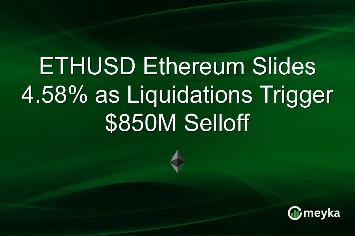 ETHUSD Ethereum Slides 4.58% as Liquidations Trigger $850M Selloff