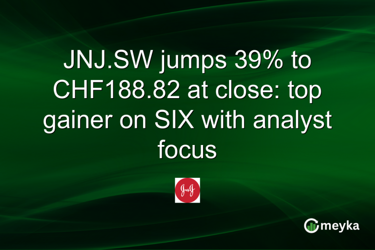 JNJ.SW jumps 39% to CHF188.82 at close: top gainer on SIX with analyst focus