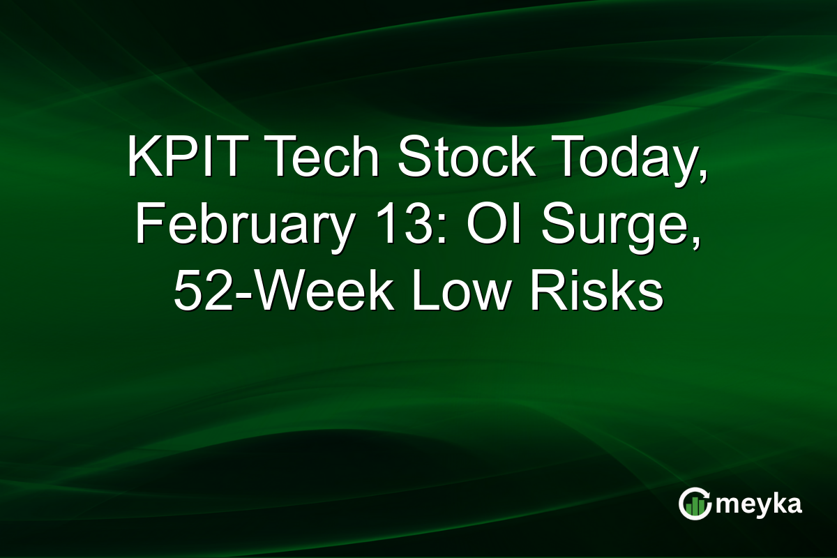 KPIT Tech Stock Today, February 13: OI Surge, 52-Week Low Risks