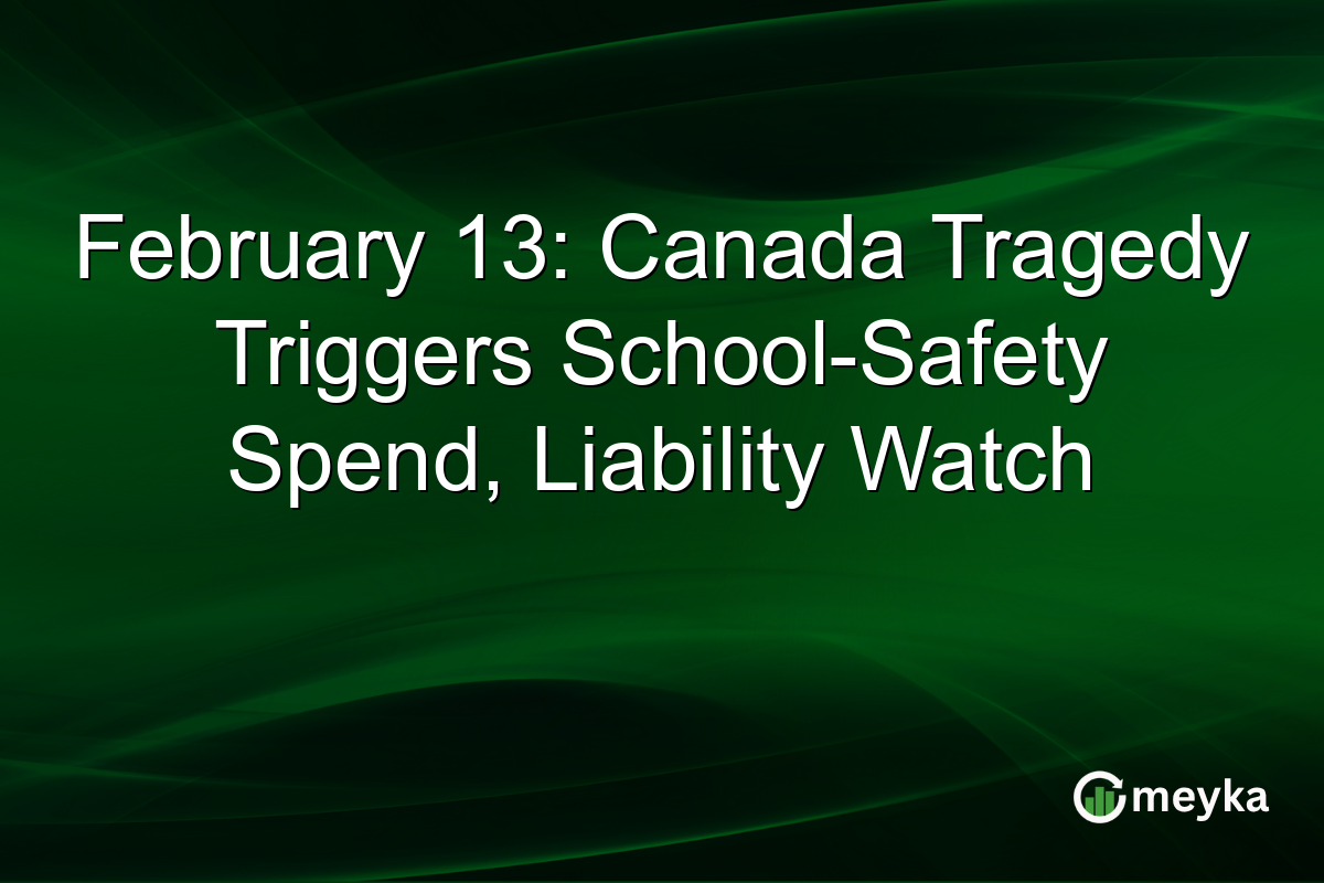 February 13: Canada Tragedy Triggers School-Safety Spend, Liability Watch
