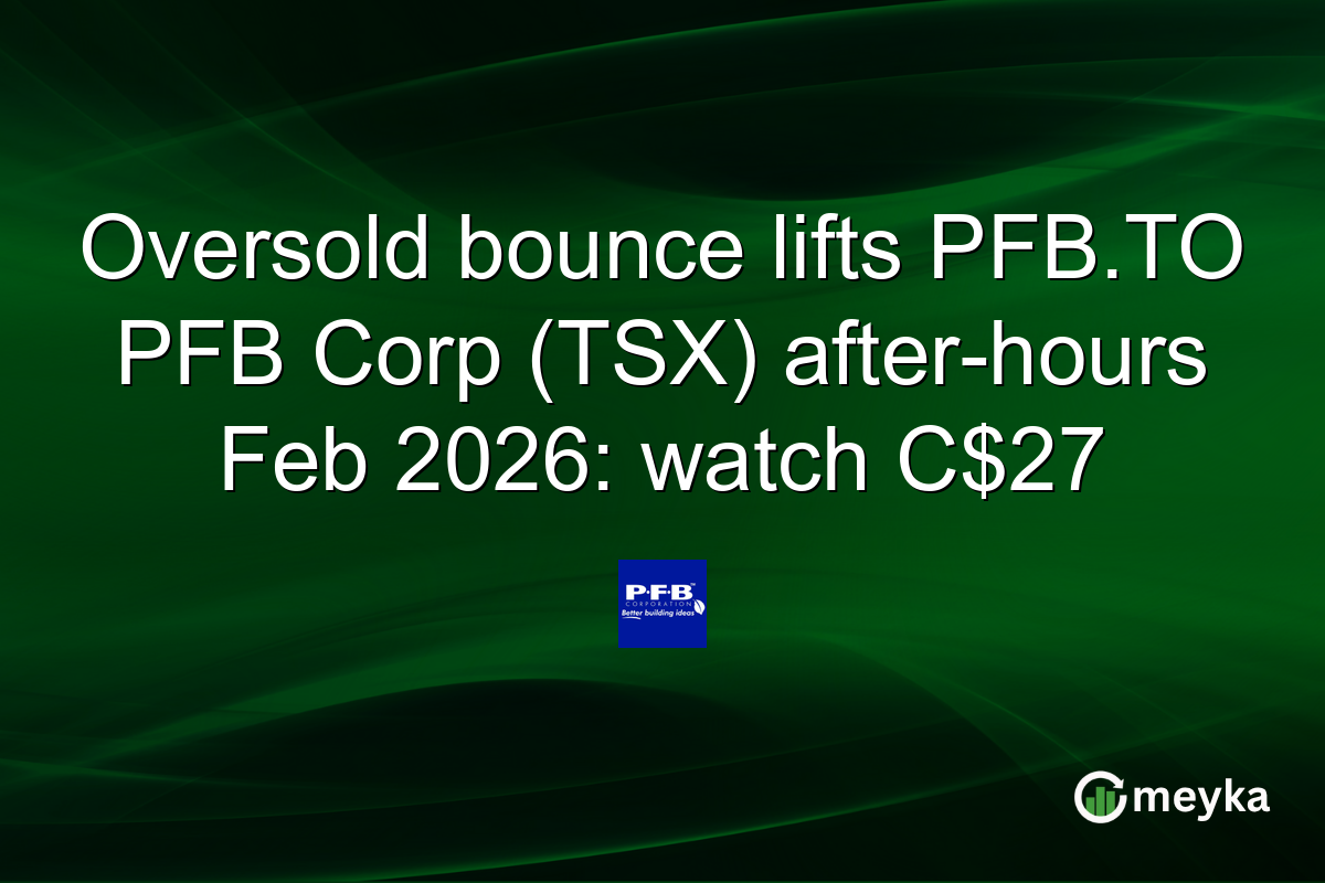 Oversold bounce lifts PFB.TO PFB Corp (TSX) after-hours Feb 2026: watch C$27