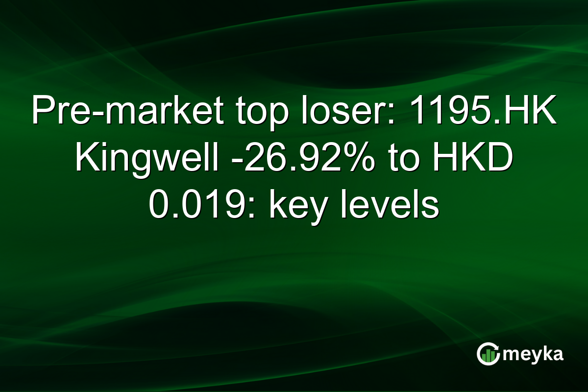 Pre-market top loser: 1195.HK Kingwell -26.92% to HKD 0.019: key levels