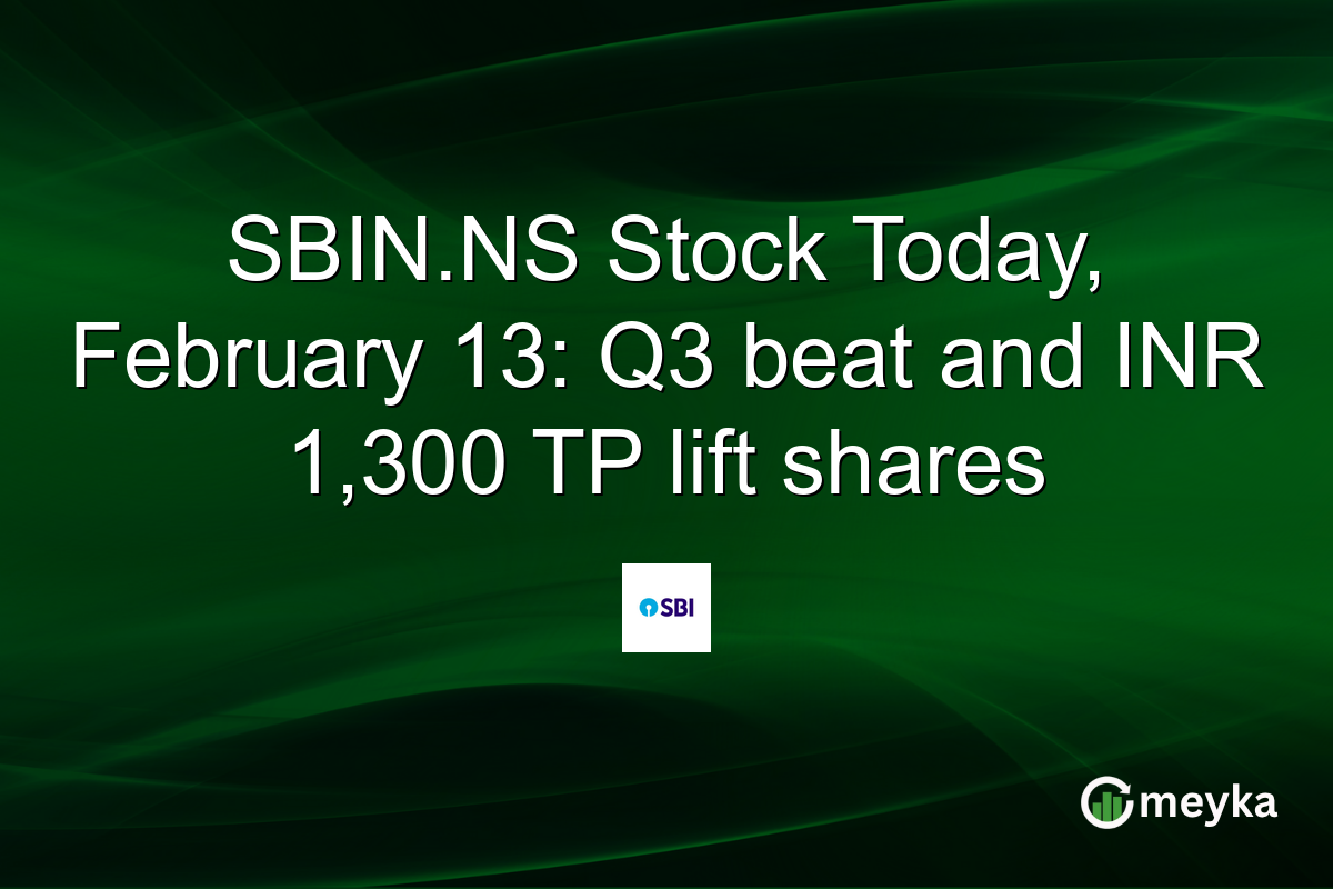 SBIN.NS Stock Today, February 13: Q3 beat and INR 1,300 TP lift shares
