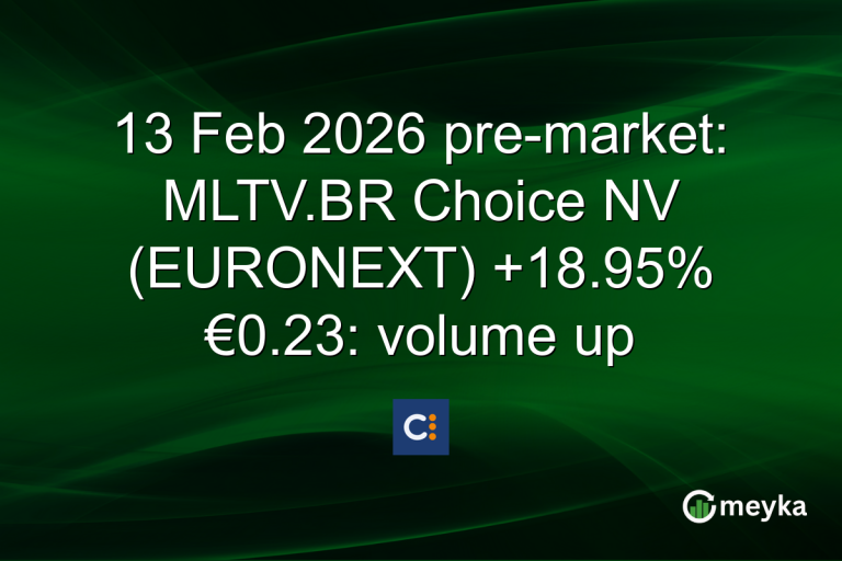 13 Feb 2026 pre-market: MLTV.BR Choice NV (EURONEXT) +18.95% €0.23: volume up