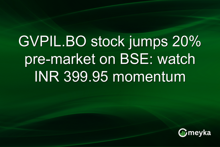 GVPIL.BO stock jumps 20% pre-market on BSE: watch INR 399.95 momentum