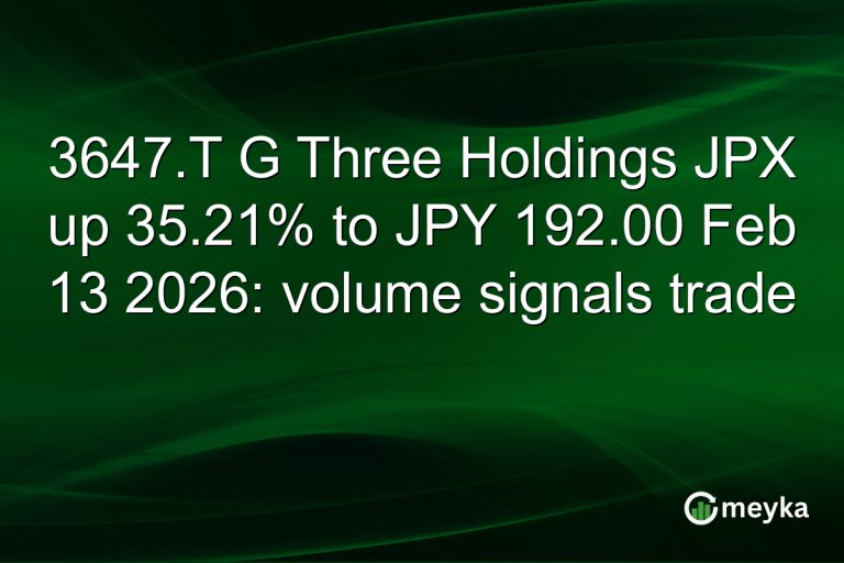 3647.T G Three Holdings JPX up 35.21% to JPY 192.00 Feb 13 2026: volume signals trade