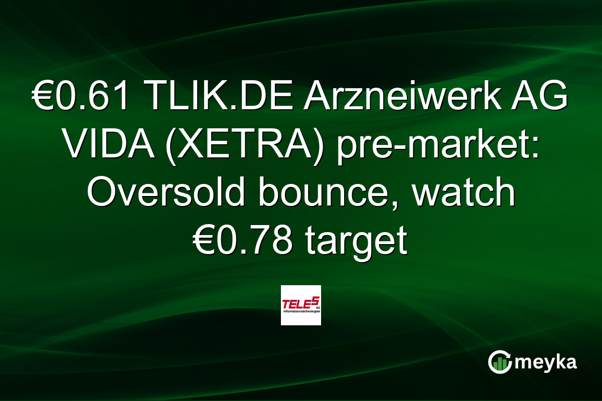 €0.61 TLIK.DE Arzneiwerk AG VIDA (XETRA) pre-market: Oversold bounce, watch €0.78 target