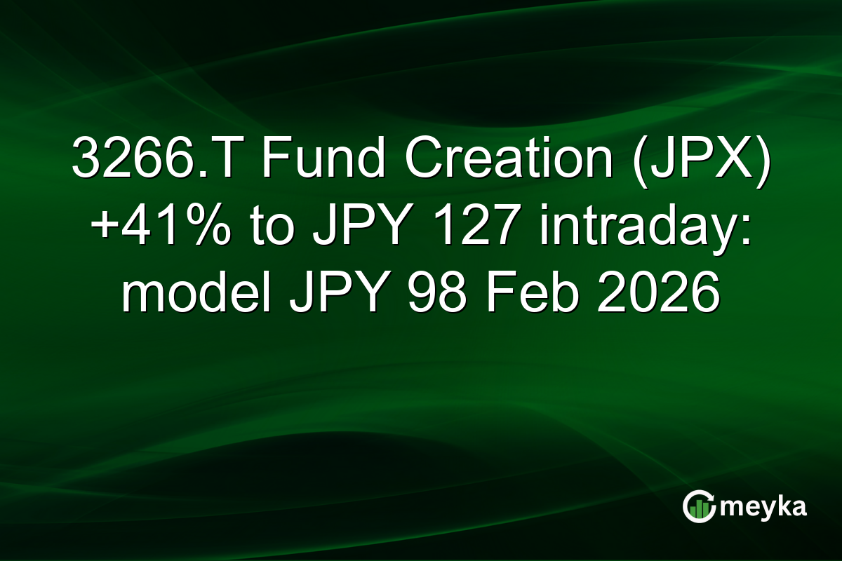 3266.T Fund Creation (JPX) +41% to JPY 127 intraday: model JPY 98 Feb 2026