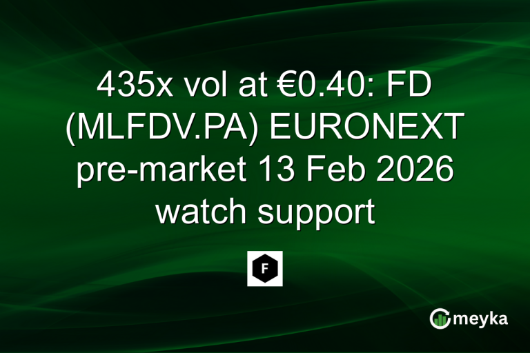 435x vol at €0.40: FD (MLFDV.PA) EURONEXT pre-market 13 Feb 2026 watch support