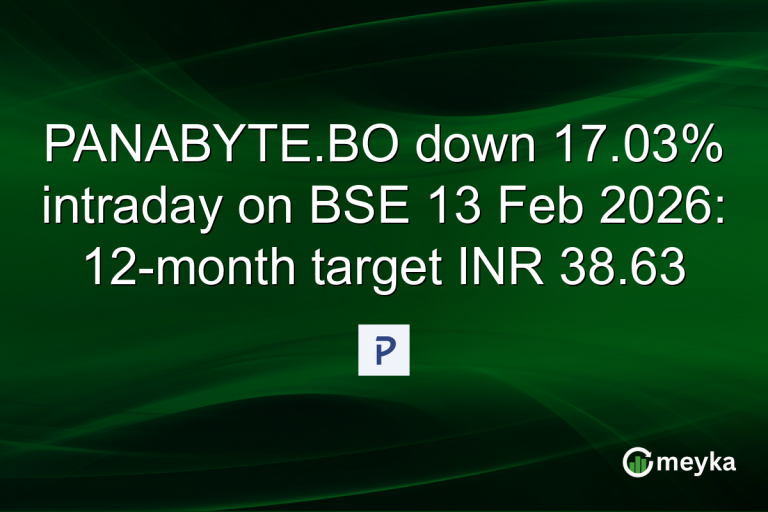 PANABYTE.BO down 17.03% intraday on BSE 13 Feb 2026: 12-month target INR 38.63