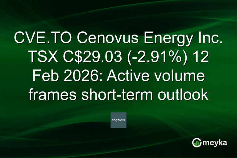 CVE.TO Cenovus Energy Inc. TSX C$29.03 (-2.91%) 12 Feb 2026: Active volume frames short-term outlook