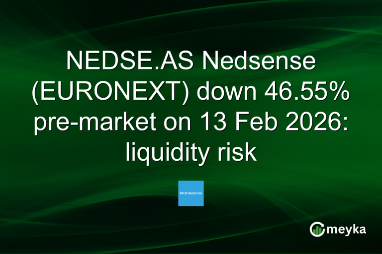 NEDSE.AS Nedsense (EURONEXT) down 46.55% pre-market on 13 Feb 2026: liquidity risk