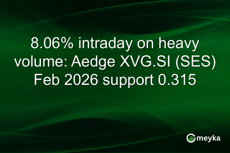 8.06% intraday on heavy volume: Aedge XVG.SI (SES) Feb 2026 support 0.315
