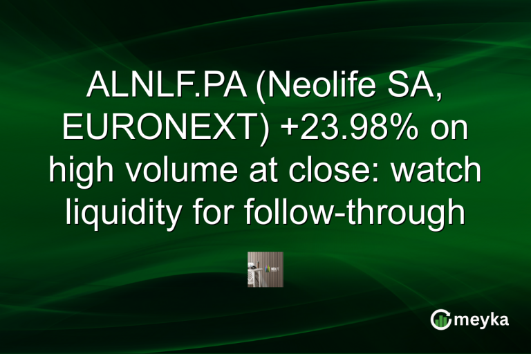 ALNLF.PA (Neolife SA, EURONEXT) +23.98% on high volume at close: watch liquidity for follow-through