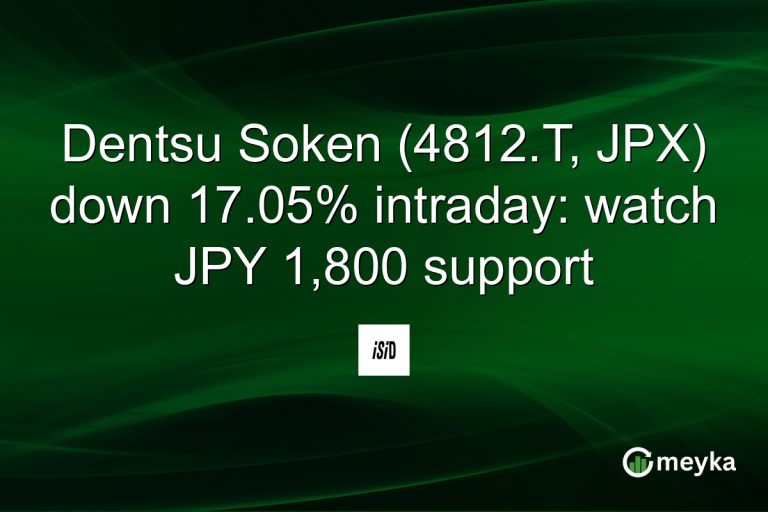 Dentsu Soken (4812.T, JPX) down 17.05% intraday: watch JPY 1,800 support