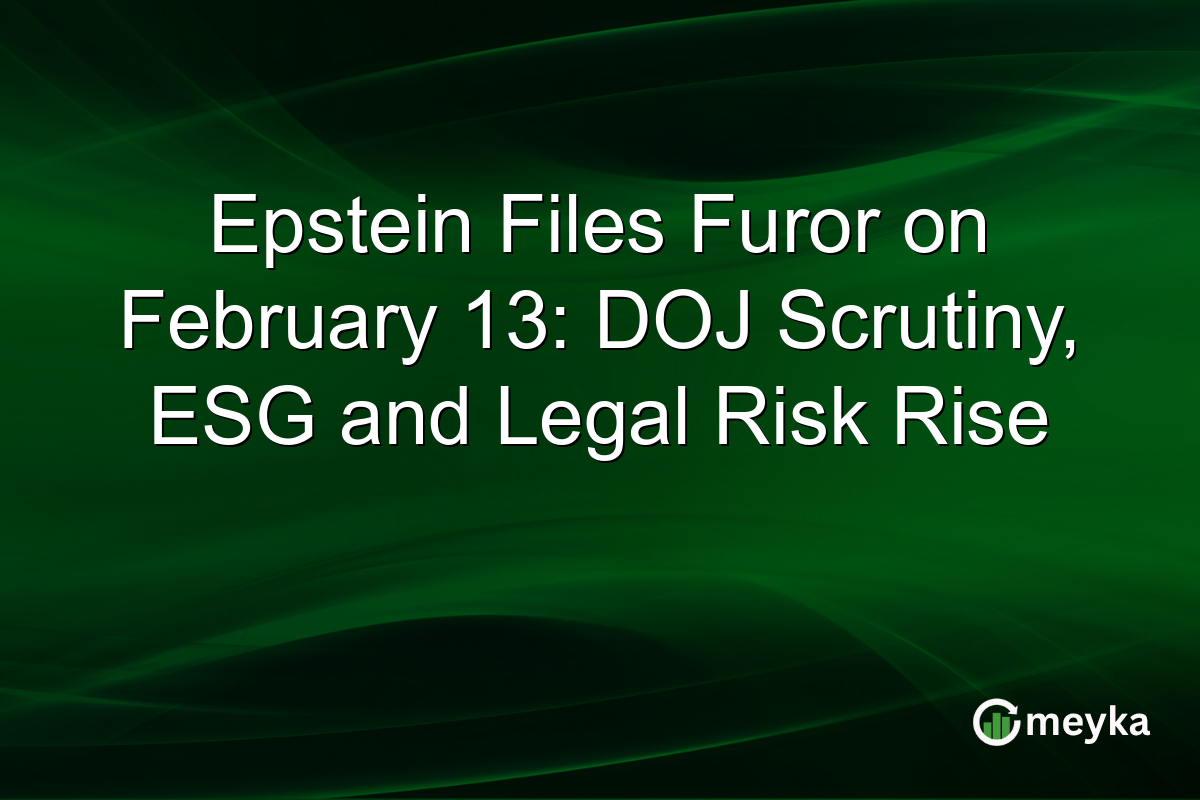 Epstein Files Furor on February 13: DOJ Scrutiny, ESG and Legal Risk Rise