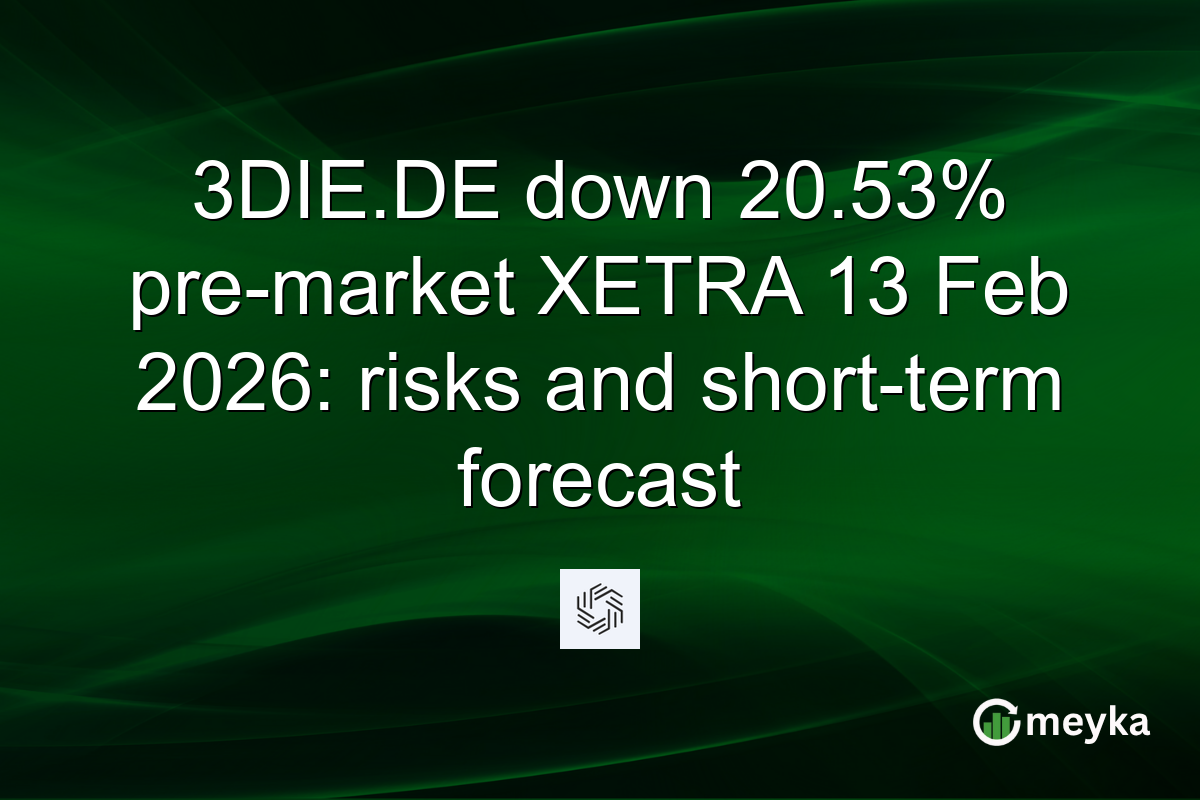 3DIE.DE down 20.53% pre-market XETRA 13 Feb 2026: risks and short-term forecast