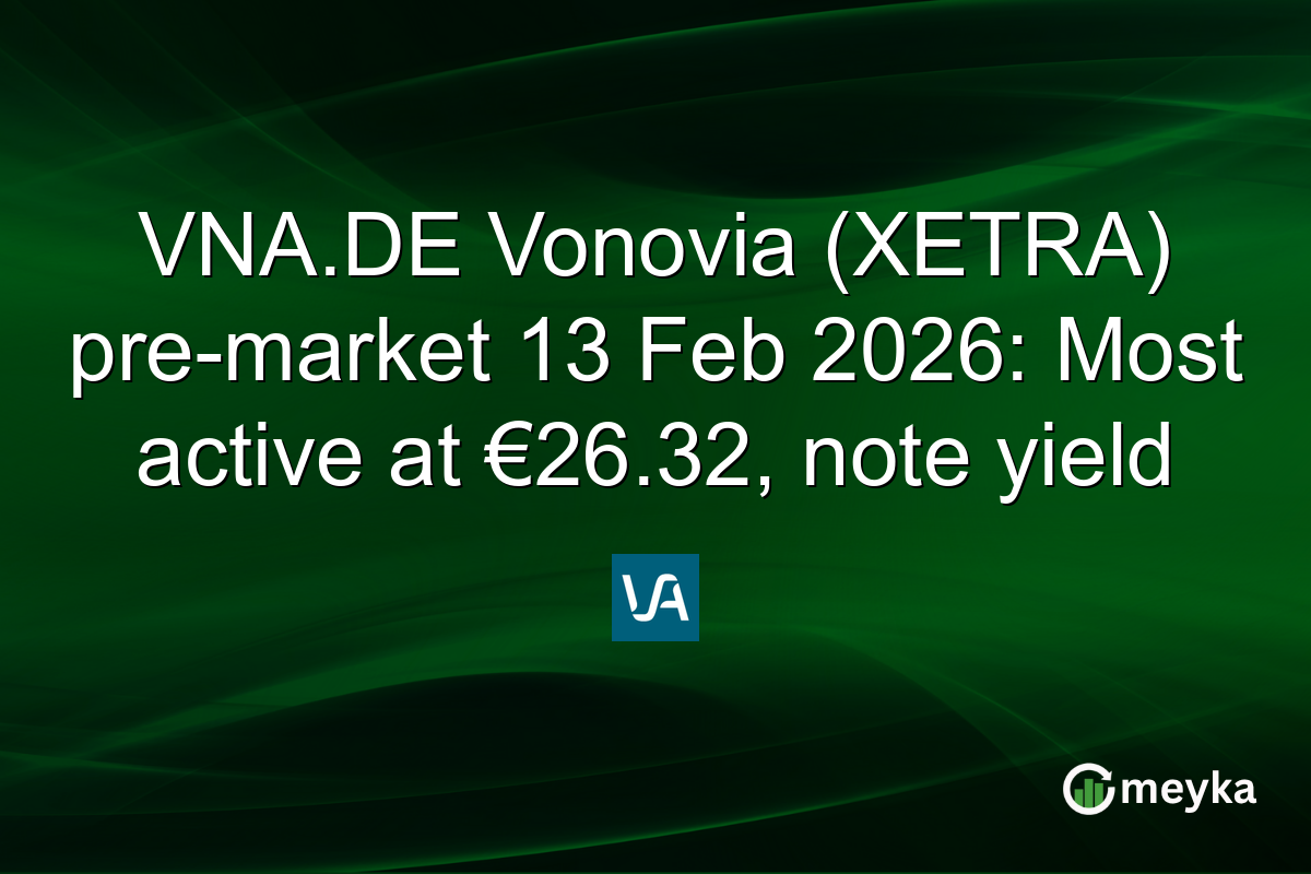 VNA.DE Vonovia (XETRA) pre-market 13 Feb 2026: Most active at €26.32, note yield