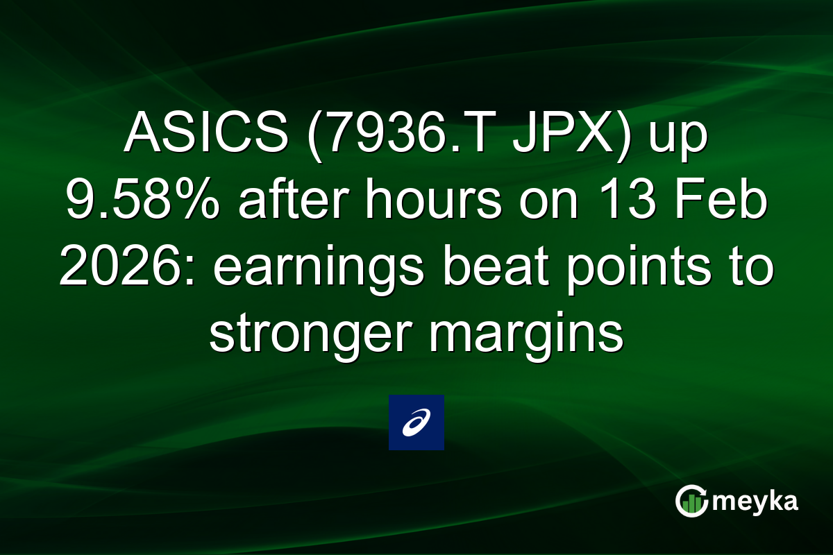 ASICS (7936.T JPX) up 9.58% after hours on 13 Feb 2026: earnings beat points to stronger margins
