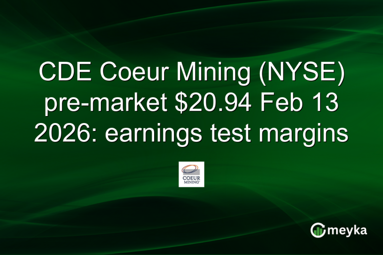 CDE Coeur Mining (NYSE) pre-market $20.94 Feb 13 2026: earnings test margins